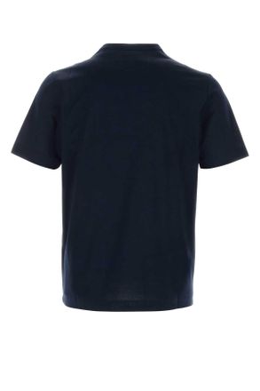 Canali Mens Midnight Blue Cotton T-Shirt Exterior