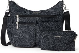 Baggallini Womens Modern Everywhere Hobo Crossbody Bag with Wristlet