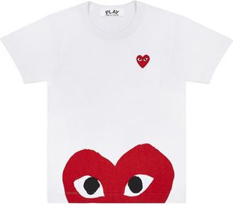 Comme Des Gar&ccedil;ons Bottom Heart Eye T-Shirt White/Red AZ-T034-051-1