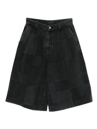 Juun.J patchwork bermuda shorts - men - Cotton - 46 - Black