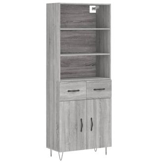 Berkfield Home Highboard Grey Sonoma 69.5x34x180 cm Engineered Wood