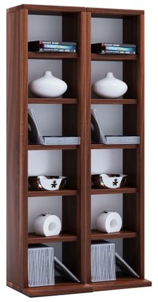 ebuy24 Ebuy24 - Soporte De Dvd De Cd De Madera Vcm Estante De Cd Con Espacio Para 204 Cd O 72 Dvd O 40-videos Dimensiones: Al. 92 X An. 42 X T. 20 Cm Estante