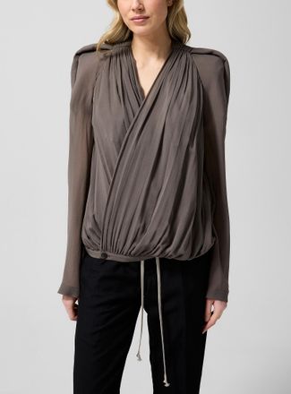 Rick Owens Womens Maria Pure Silk Crossover Jacket