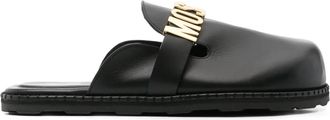 Moschino Sandali con placca logo - Nero