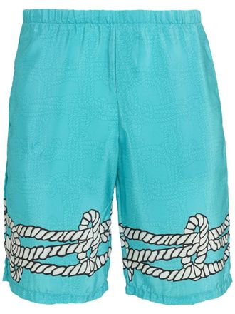 Amir Slama Shorts in seta - Blu