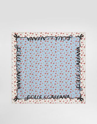 Dolce & Gabbana Small Rose-print Silk Twill Scarf 70x70 - Woman Scarves And Silks Multicolor Onesize