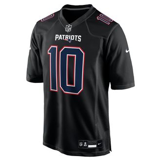 Nike Drake Maye New England Patriots Nike Mens NFL Game Jersey in Black | 22NM00A8KF-HWF