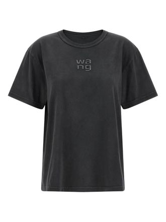 Alexander Wang rhinestone logo T-shirt - Grey