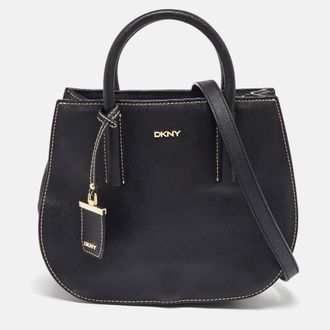 DKNY Dkny Black Saffiano Leather Totes Bag