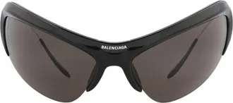 Balenciaga 91mm Shield Sunglasses in Black Silver Grey at Nordstrom Rack