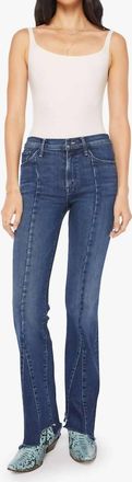 Mother Insider Skimp Pointy Fray Jean In Blue