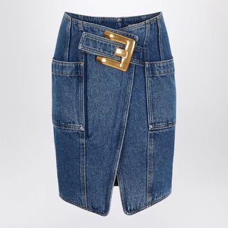 Balmain Gonna in denim con cintura