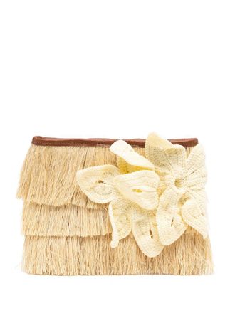 Sensi Studio Flores fringed clutch - women - Iraca Palm - One Size - Brown
