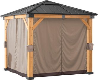 Sunjoy Direct Cortina Para Cenador De Madera De Cedro 273cm X 273cm