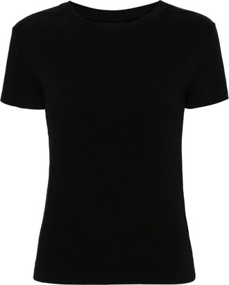 Thom Krom panelled crew-neck T-shirt - women - Cotton/Elastane/Modal - L - Black