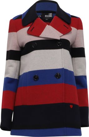 Moschino Love Moschino Striped Peacoat in Multicolor Acrylic