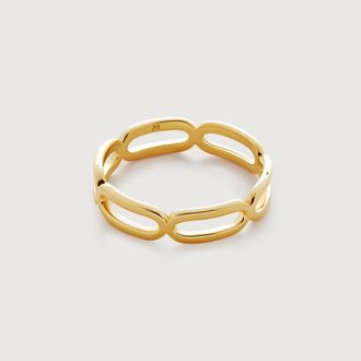 Monica Vinader Gold Paperclip Stacking Ring