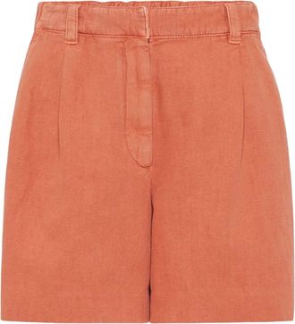 Brunello Cucinelli Bermuda con pieghe - Arancione