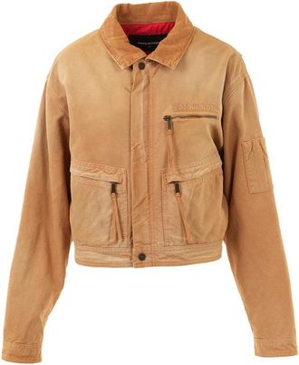 Dsquared2 Utility Distressed Bomber - Dames - Zomerjassen - Bruin - XS - Jassen
