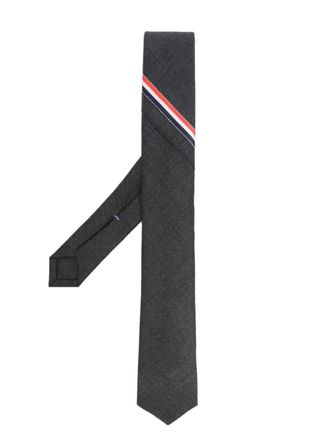 Thom Browne Stropdas met streep - Grijs
