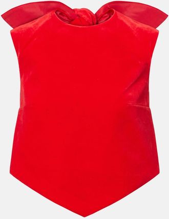 Patou Top cropped in velluto di cotone