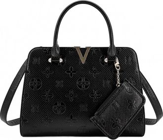 Like Dreams Womens Midori Satchel Chromatic Pattern Crossbody Bag In Black