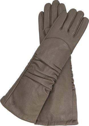 Kazar Elegante lange leren handschoenen met touchscreenfunctie - Dames - Handschoenen - Grijs - S - Leer - Accessoires