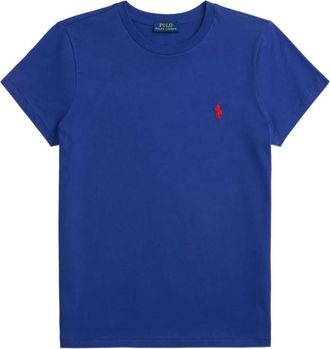 Ralph Lauren Blue Crewneck Logo Embroidery T-Shirt