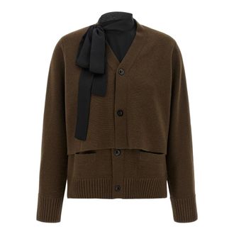 sacai Dames, Truien, Bruin, Maat: M Wol
