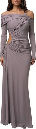 JLUXLABEL Gilded Grace Maxi Dress in Grey at Nordstrom, Size X-Small