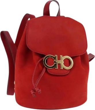 Ferragamo Pre-owned Leather backpacks - Dames - Vintage Rugzakken - Rood - ONE Size - Vintage