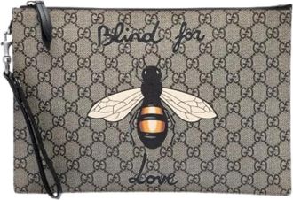 Gucci Pre-owned Vintage Clutch - Dames - Vintage Clutch - Beige - ONE Size - Leer - Vintage