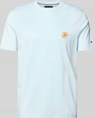 Tommy Hilfiger Regular Fit T-Shirt aus reiner Baumwolle in Hellblau, Gr&ouml;&szlig;e XXL