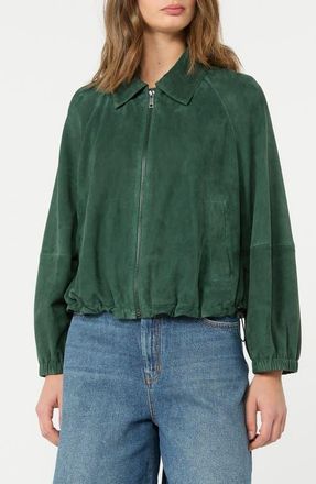 Max Mara Zuppa Suede Jacket in Dark Green at Nordstrom, Size 14