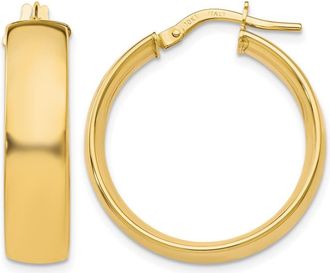 Diamond2Deal 10K Yellow Gold 6mm Round Shape Hoop Earrings