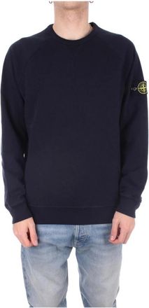 Stone Island Crewneck Sweatshirt - Heren - Sweatshirts - Blauw - M - Katoen - Hoodies & sweatvesten