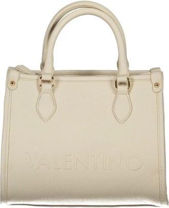 Valentino Tassen, Dames, Beige, ONE Size, Handtas met Logo in Reli&euml;f