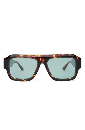 DEZI Miami 56mm Flat Top Sunglasses in Miami Tortoise /Blue at Nordstrom