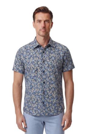 Lords of Harlech Floral Field Mens Knit Shirt in Floral Field Black at Nordstrom, Size Xx-Large