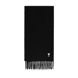 Ami Sciarpa in lana con ricamo Ami De Coeur - - Accessories - unisex - Nero - ONE SIZE