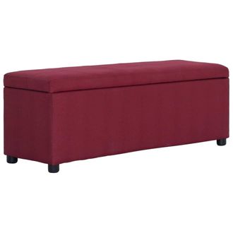 vidaXL Vidaxl - Banco Con Espacio De Almacenaje 116 Cm Poli&eacute;ster Rojo Vino