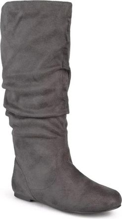 Journee Collection Rebecca Boots Womens Gray Faux Suede Knee High ZAP2152