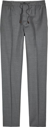 Slowear Drawstring Tapered-leg Wool Trousers - Charcoal - 56 (IT56 / Xxxl)