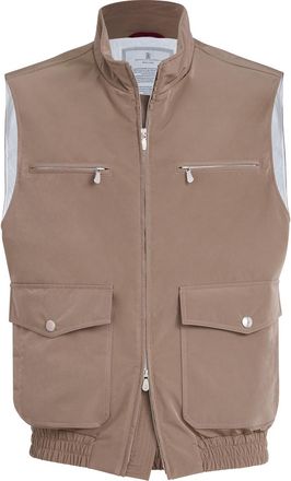 Brunello Cucinelli Nylon vest with padding in Hazelnut at Nordstrom, Size 56 It