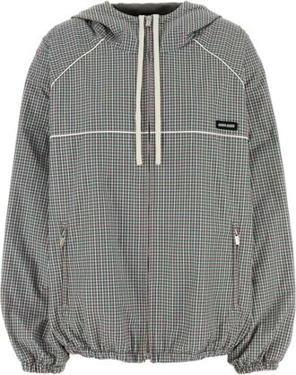 Miu Miu Grey Embroidered Tech Fabric Jacket