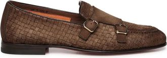 Santoni Scacco Loafers - Heren - Loafers - Bruin - 42 EU - Leer - Schoenen