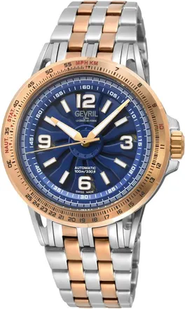 Gevril Group Wind Master Automatic Blue Dial Mens Watch 49302B