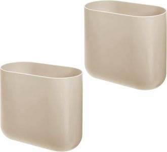 iDesign Small Slim Plastic Oval Bathroom Trash Can, 1.9 Gallon, 2-Pack, Taupe at Nordstrom
