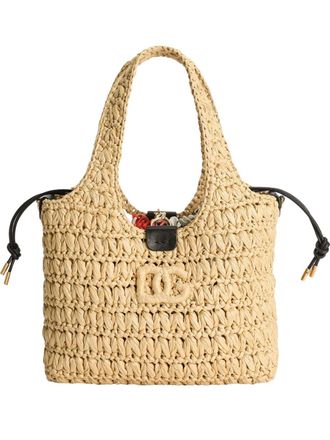 Dolce & Gabbana woven-raffia tote bag - Neutrals