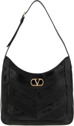 Valentino Garavani Hoboho Medium Hobo Bag - Dames - Schoudertassen - Zwart - ONE Size - Leer - Tassen